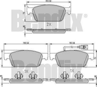 BENDIX 511133 - Bremžu uzliku kompl., Disku bremzes ps1.lv