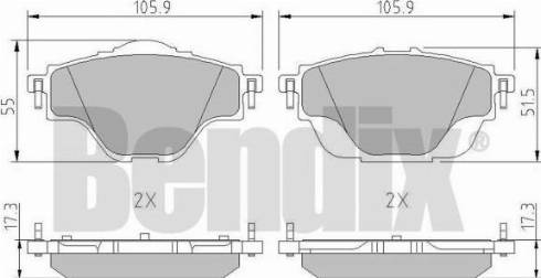 BENDIX 511171 - Bremžu uzliku kompl., Disku bremzes ps1.lv