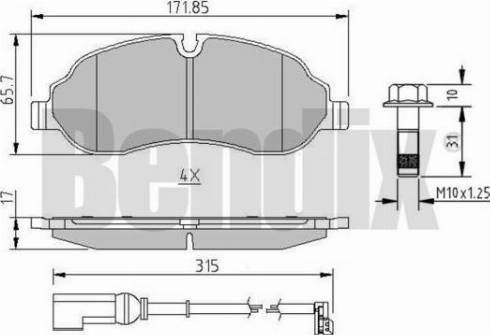 BENDIX 511205 - Bremžu uzliku kompl., Disku bremzes ps1.lv