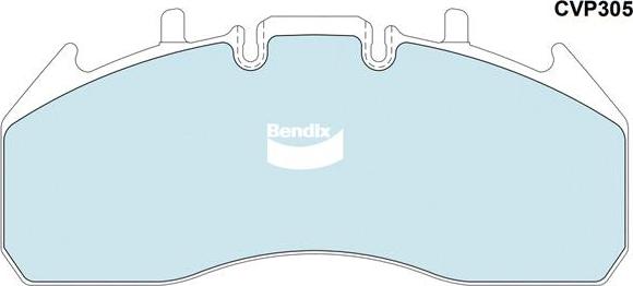 Bendix-AU CVP305PTHD - Bremžu uzliku kompl., Disku bremzes ps1.lv