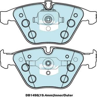 Bendix-AU DB1498 EURO+ - Bremžu uzliku kompl., Disku bremzes ps1.lv