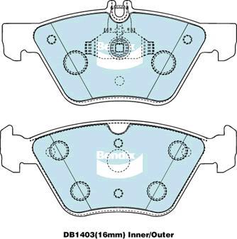 Bendix-AU DB1403 EURO+ - Bremžu uzliku kompl., Disku bremzes ps1.lv