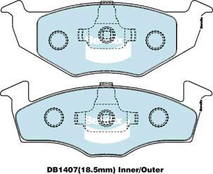 Bendix-AU DB1407 EURO+ - Bremžu uzliku kompl., Disku bremzes ps1.lv