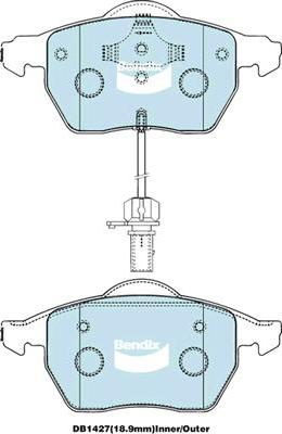 Bendix-AU DB1427 EURO+ - Bremžu uzliku kompl., Disku bremzes ps1.lv