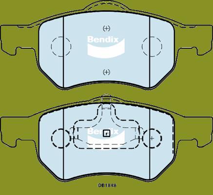 Bendix-AU DB1848 HD - Bremžu uzliku kompl., Disku bremzes ps1.lv