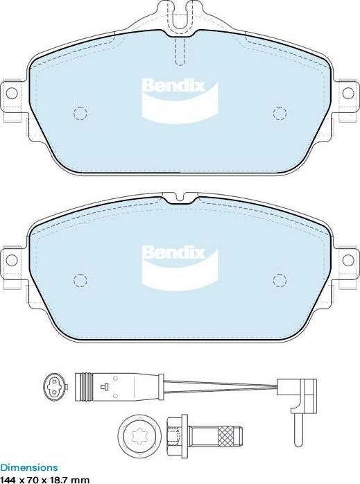 Bendix-AU DB2403 GCT - Bremžu uzliku kompl., Disku bremzes ps1.lv