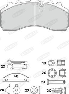 Beral 2917930004170834 - Bremžu uzliku kompl., Disku bremzes ps1.lv