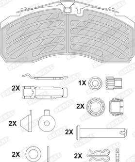 Knorr Bremse K07018K50 - Bremžu uzliku kompl., Disku bremzes ps1.lv