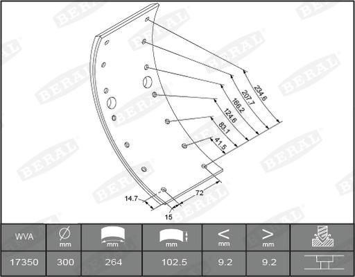 Beral KBL1735001561 - Bremžu uzliku kompl., Trumuļu bremzes ps1.lv