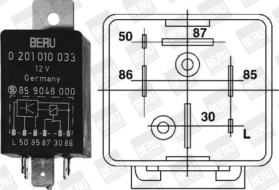 BorgWarner (BERU) GR033 - Relejs, Palaišanas iekārta ps1.lv
