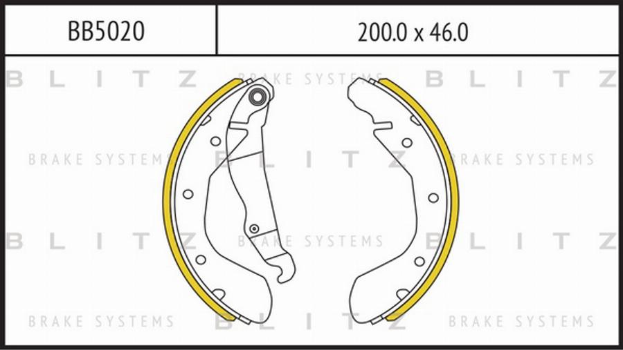 Blitz BB5020 - Bremžu loku komplekts ps1.lv