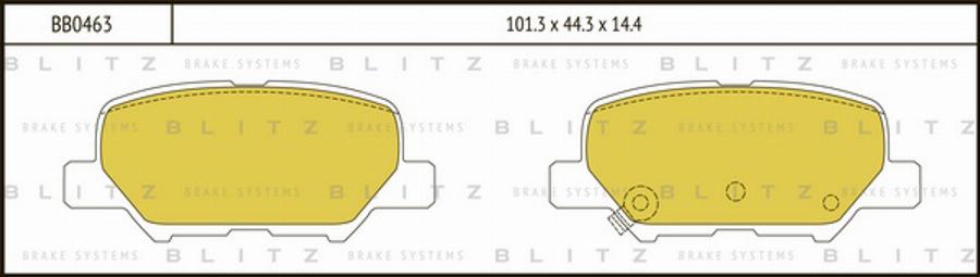 Blitz BB0463 - Bremžu uzliku kompl., Disku bremzes ps1.lv