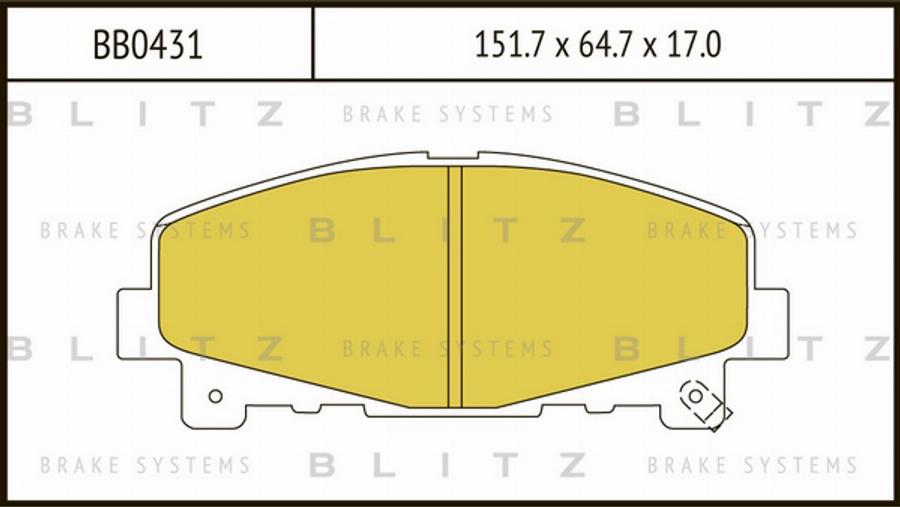 Blitz BB0431 - Bremžu uzliku kompl., Disku bremzes ps1.lv