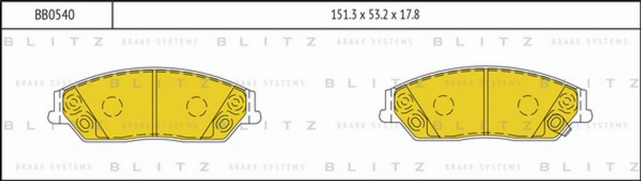 Blitz BB0540 - Bremžu uzliku kompl., Disku bremzes ps1.lv