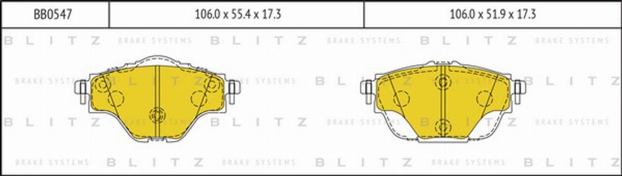 Blitz BB0547 - Bremžu uzliku kompl., Disku bremzes ps1.lv