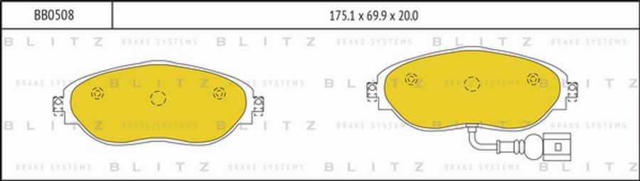 Blitz BB0508 - Bremžu uzliku kompl., Disku bremzes ps1.lv