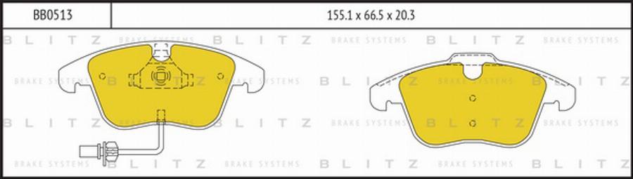 Blitz BB0513 - Bremžu uzliku kompl., Disku bremzes ps1.lv