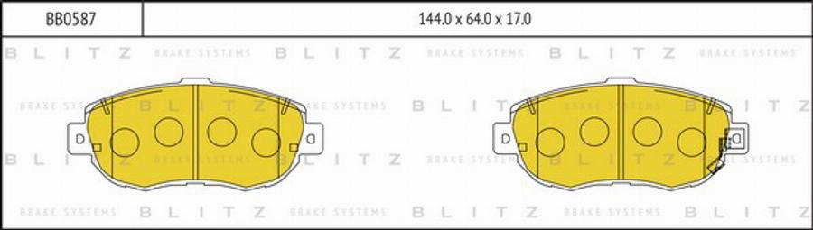 Blitz BB0587 - Bremžu uzliku kompl., Disku bremzes ps1.lv