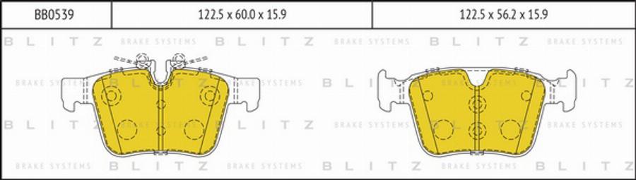 Blitz BB0539 - Bremžu uzliku kompl., Disku bremzes ps1.lv