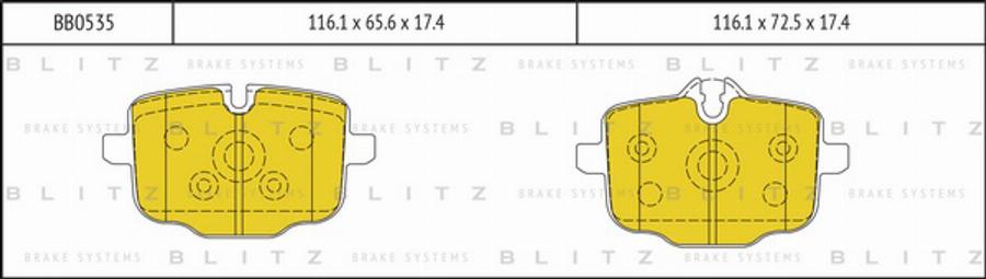 Blitz BB0535 - Bremžu uzliku kompl., Disku bremzes ps1.lv