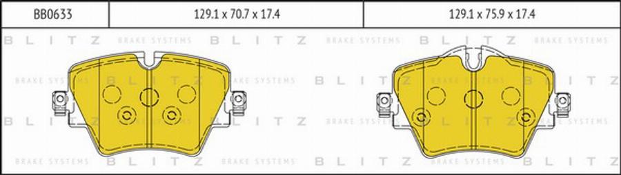 Blitz BB0633 - Bremžu uzliku kompl., Disku bremzes ps1.lv