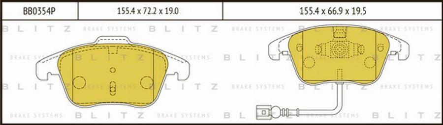 Blitz BB0354P - Bremžu uzliku kompl., Disku bremzes ps1.lv