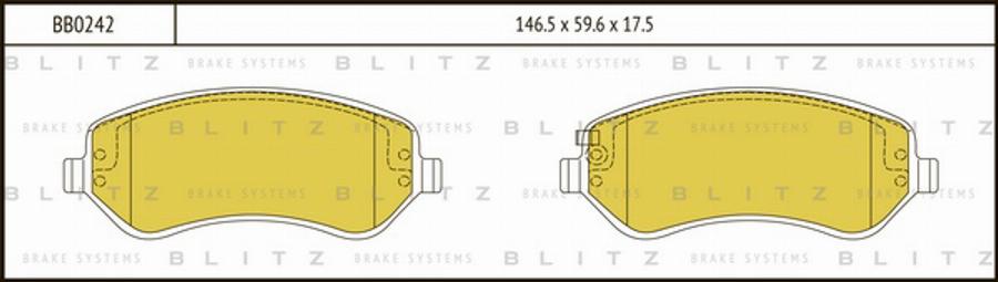 Blitz BB0242 - Bremžu uzliku kompl., Disku bremzes ps1.lv