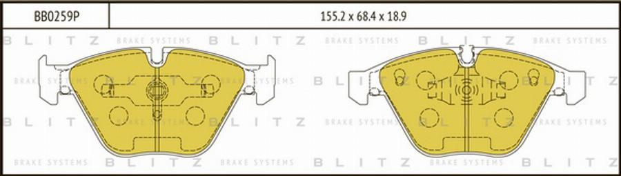 Blitz BB0259P - Bremžu uzliku kompl., Disku bremzes ps1.lv