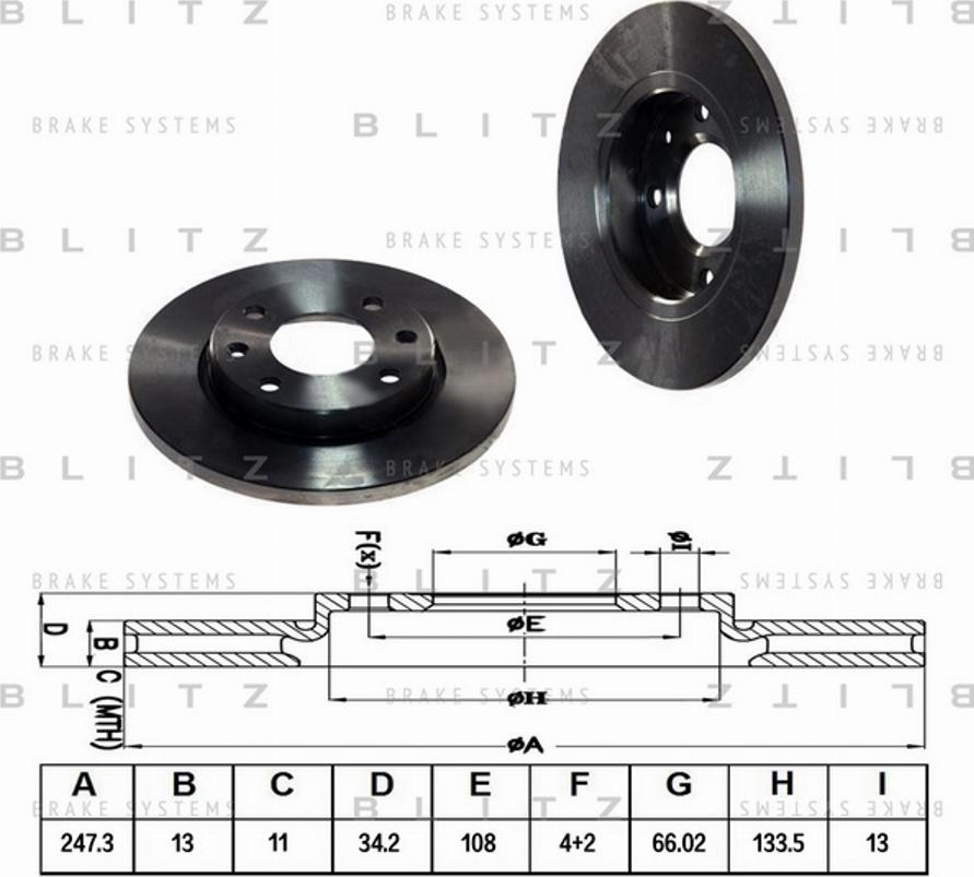 Blitz BS0161 - Bremžu diski ps1.lv