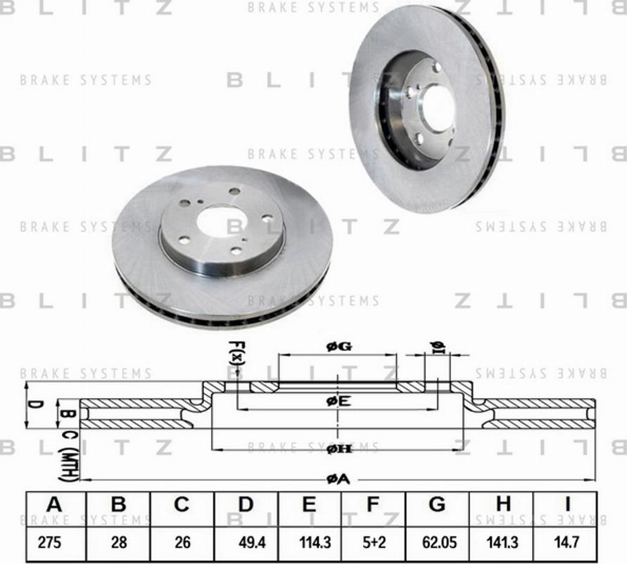 Blitz BS0137 - Bremžu diski ps1.lv