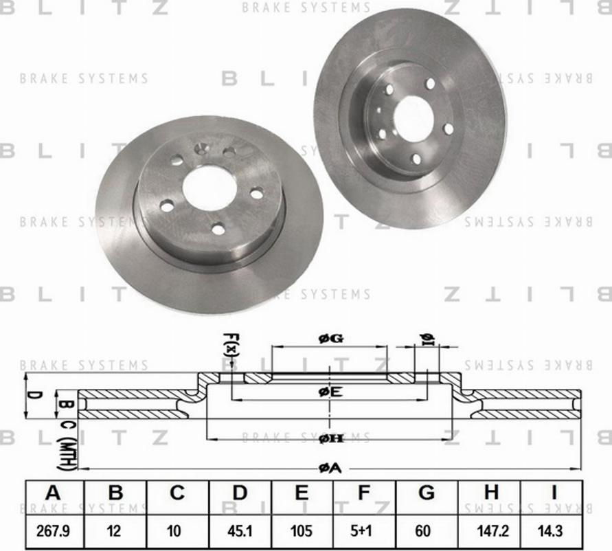 Blitz BS0312 - Bremžu diski ps1.lv