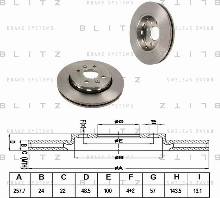 Blitz BS0317 - Bremžu diski ps1.lv