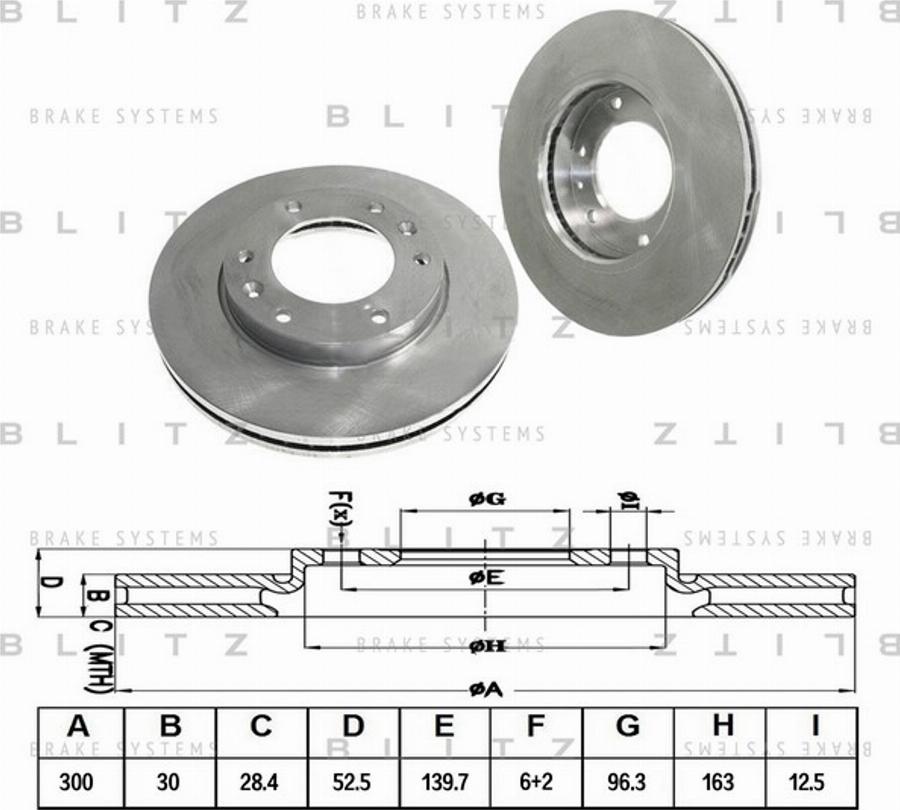 Blitz BS0380 - Bremžu diski ps1.lv