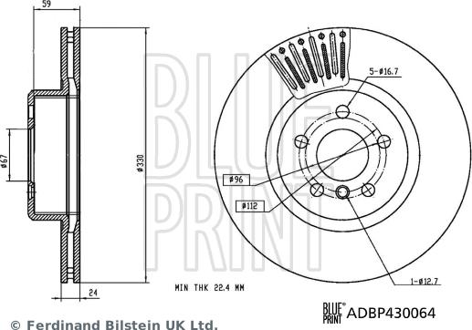 Blue Print ADBP430064 - Bremžu diski ps1.lv