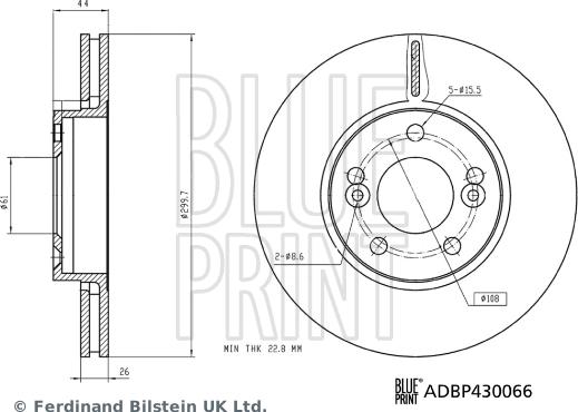 Blue Print ADBP430066 - Bremžu diski ps1.lv