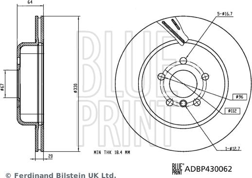 Blue Print ADBP430062 - Bremžu diski ps1.lv