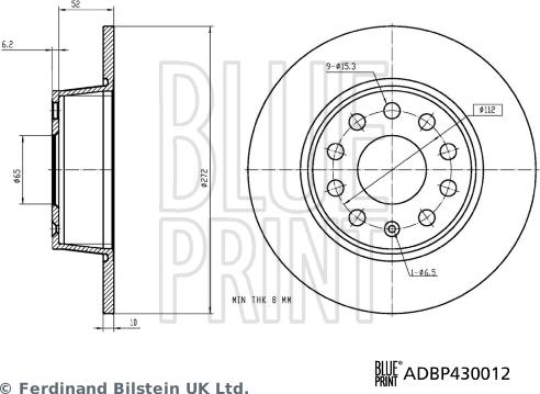 Blue Print ADBP430012 - Bremžu diski ps1.lv