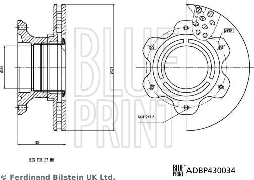 Blue Print ADBP430034 - Bremžu diski ps1.lv