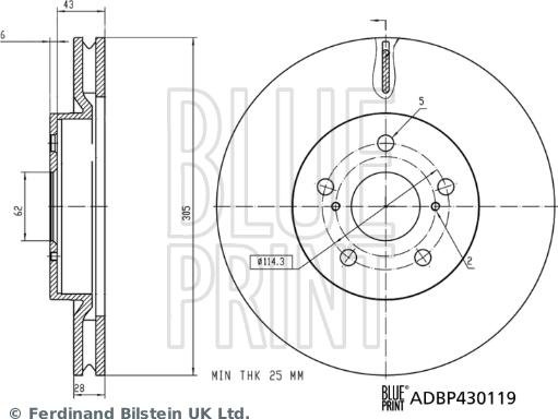 Blue Print ADBP430119 - Bremžu diski ps1.lv