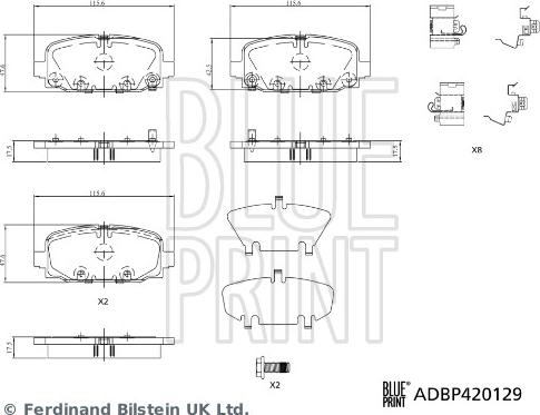 Blue Print ADBP420129 - Bremžu uzliku kompl., Disku bremzes ps1.lv