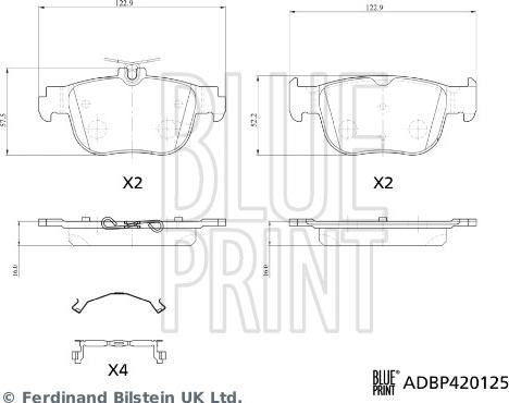 Blue Print ADBP420125 - Bremžu uzliku kompl., Disku bremzes ps1.lv