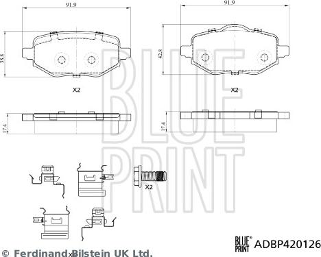 Blue Print ADBP420126 - Bremžu uzliku kompl., Disku bremzes ps1.lv