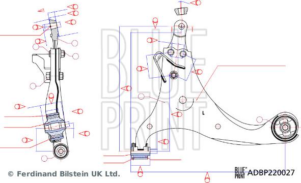 Blue Print ADBP860187 - Neatkarīgās balstiekārtas svira, Riteņa piekare ps1.lv