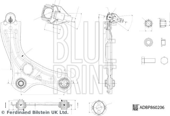 Blue Print ADBP860206 - Neatkarīgās balstiekārtas svira, Riteņa piekare ps1.lv