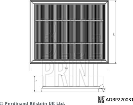 Blue Print ADBP220031 - Gaisa filtrs ps1.lv