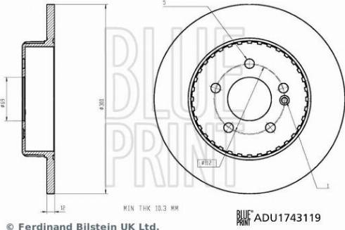 Blue Print ADU1743119 - Bremžu diski ps1.lv