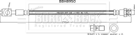 Borg & Beck BBH8950 - Bremžu šļūtene ps1.lv