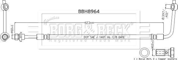 Borg & Beck BBH8964 - Bremžu šļūtene ps1.lv