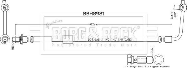 Borg & Beck BBH8981 - Bremžu šļūtene ps1.lv