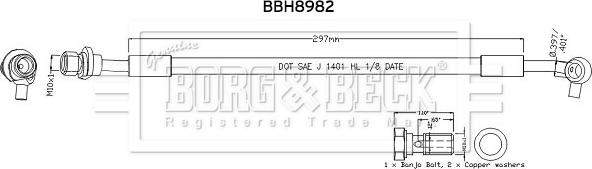 Borg & Beck BBH8982 - Bremžu šļūtene ps1.lv
